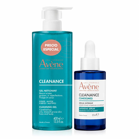 Avene Cleanance čistiaci gél + Comedomed intenzívne sérum, balenie po 2 ks
