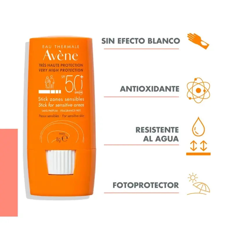 Avène Slnečný krém v tyčinke SPF 50+ pre citlivé partie 8 g