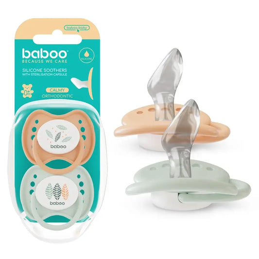 Anatomické cumlíky Baboo Calmy 0–6 mesiacov Peachy Keen, 2 kusy