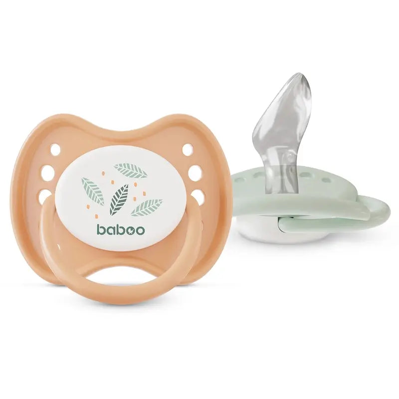Anatomické cumlíky Baboo Calmy 0–6 mesiacov Peachy Keen, 2 kusy