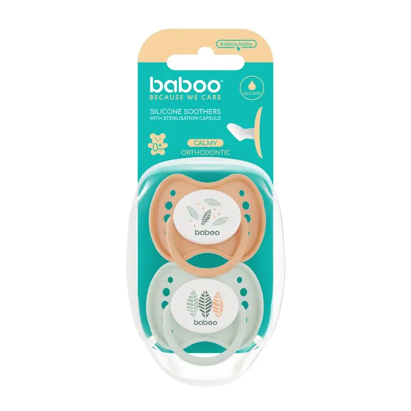 Anatomické cumlíky Baboo Calmy 0–6 mesiacov Peachy Keen, 2 kusy