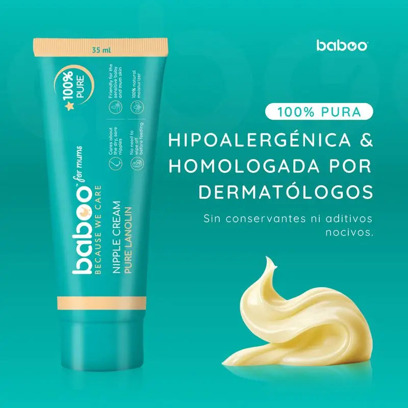 Baboo 100 % čistý lanolínový krém na bradavky, 35 ml