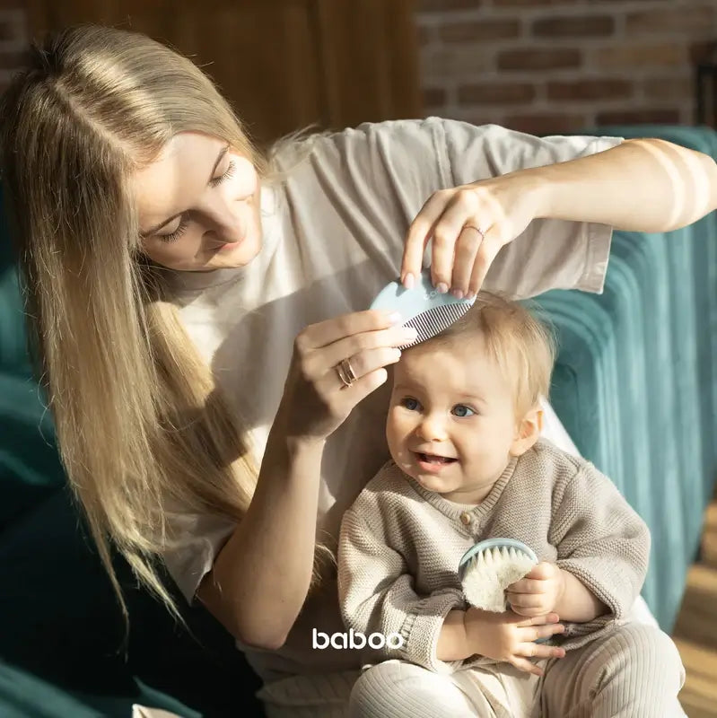 Baboo – sada kefy a hrebeňa s prírodnými štetinami, od 0+ mesiacov, 2 kusy
