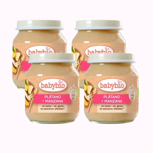 Babybio Banana and Apple, Pack 4 x 130 g