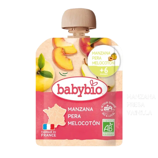 Babybio Pouche Apple, Pear & Peach , 90 g