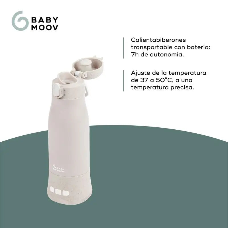 Babymoov – prenosný ohrievač fľašiek s batériou Moov & Feed, farba Mineral Beige