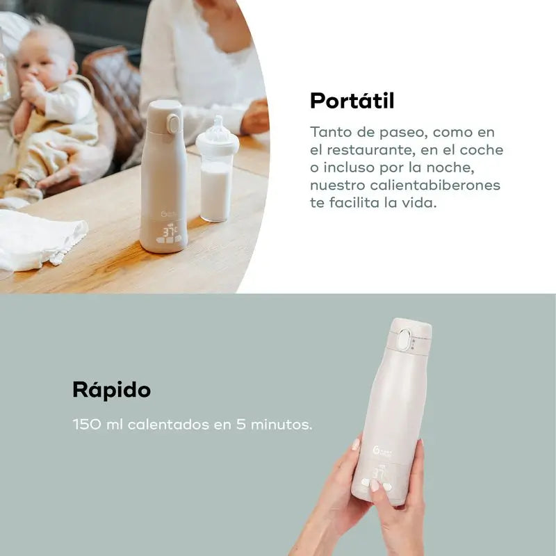 Babymoov – prenosný ohrievač fľašiek s batériou Moov & Feed, farba Mineral Beige