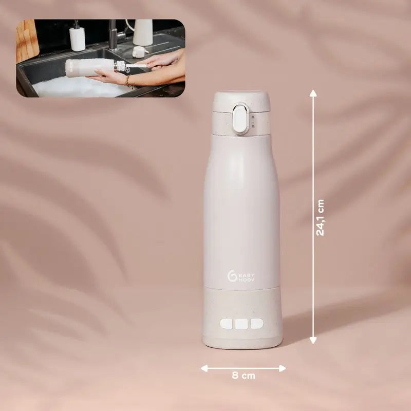 Babymoov – prenosný ohrievač fľašiek s batériou Moov & Feed, farba Mineral Beige