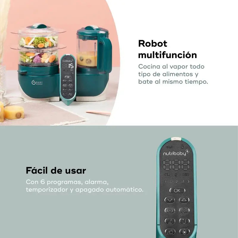 Babymoov Multifunkčný detský robot 6 v 1 Nutribaby(+) Opal Green