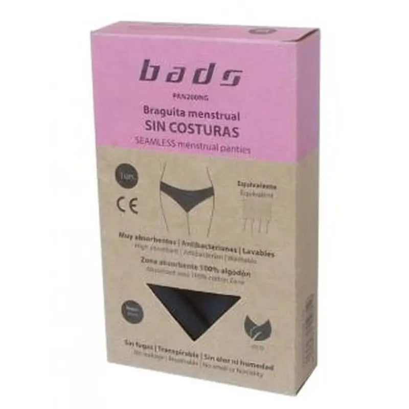 Bads Menstrual Panty Black Seamless Size 2Xl.