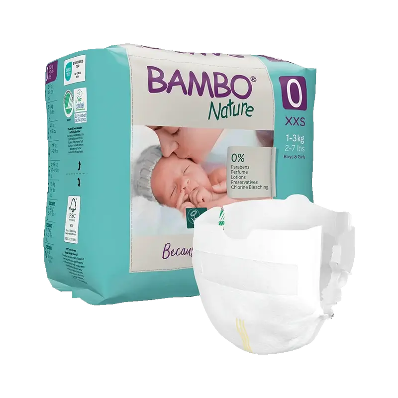 Bambo Nature Plienky veľkosť 0 (1–3 kg), 24 kusov