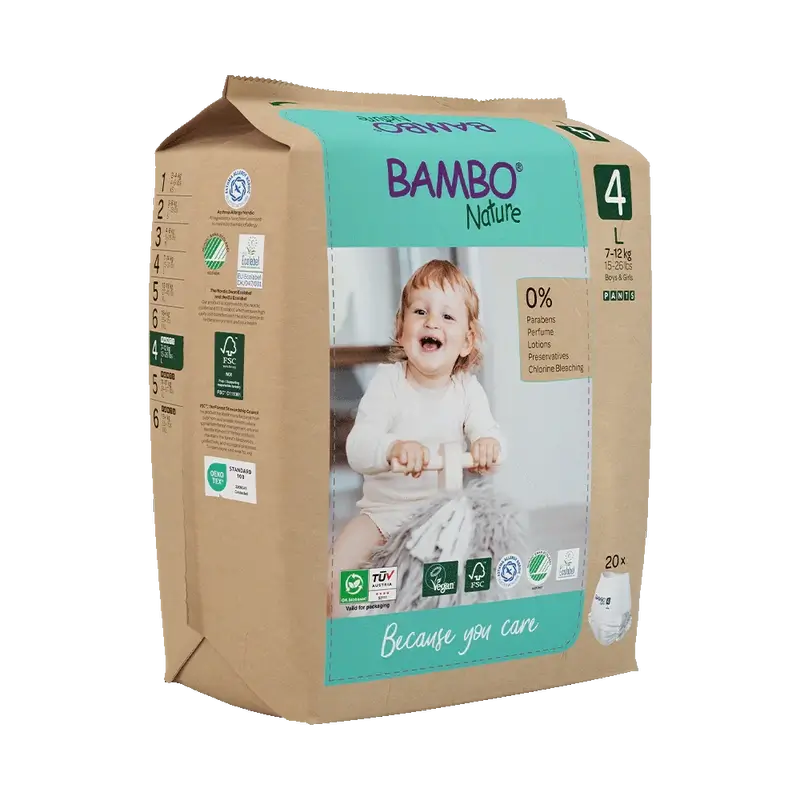 Bambo Nature Pants – plienky veľkosť 4 (7–14 kg), 20 kusov