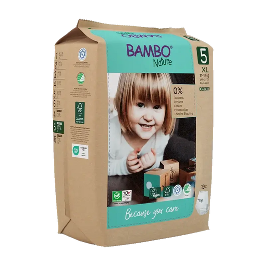Bambo Nature Pants Nappies Size 5 (12-18Kg), 19 pieces
