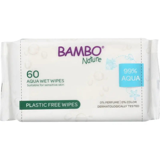 Bambo Nature vlhčené utierky Aqua, 60 kusov