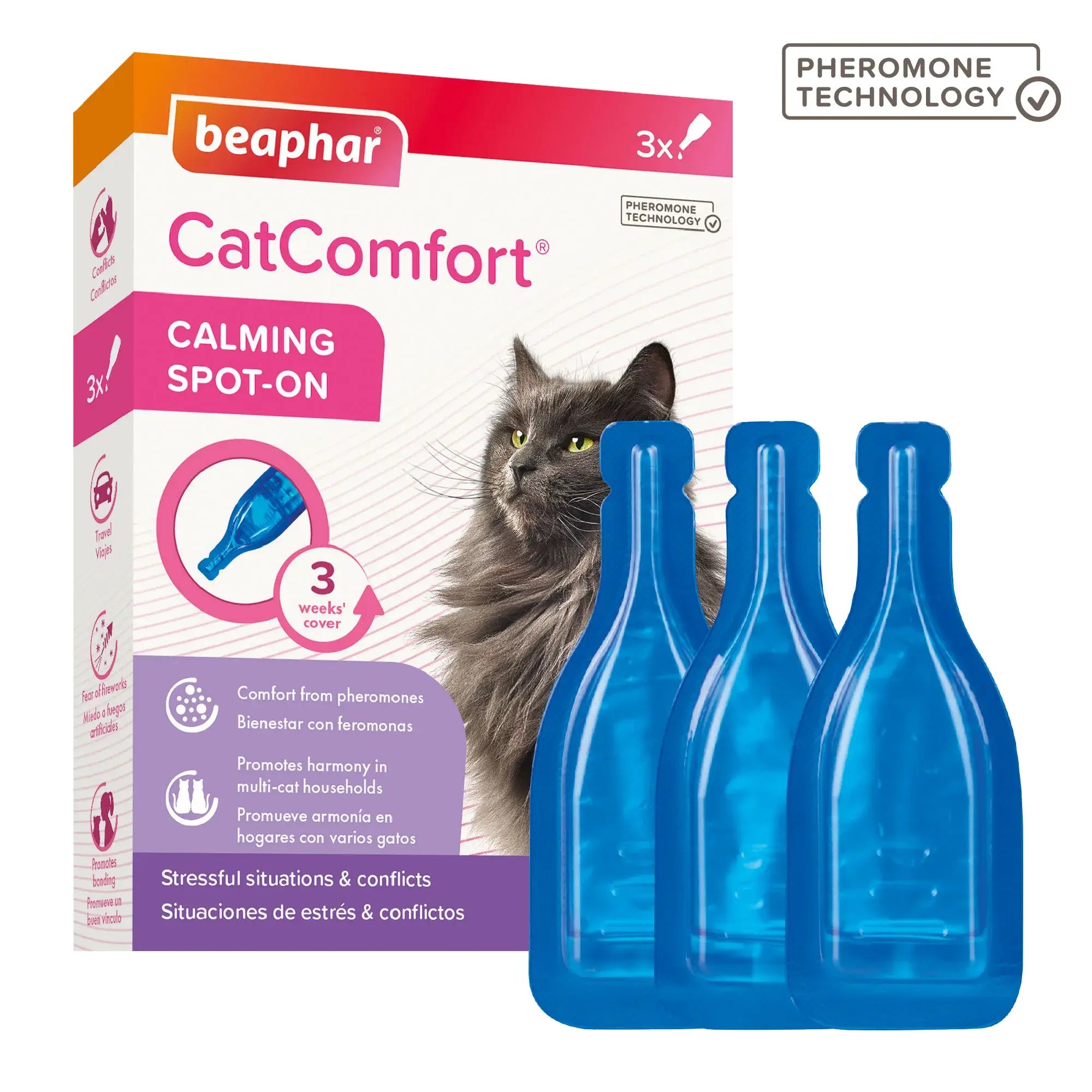 Beaphar Catcomfort Pipety pre mačky, balenie po 3 ks
