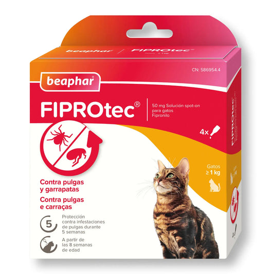 Beaphar Fiprotec Spot On pre mačky, 4 kvapky × 0,5 ml