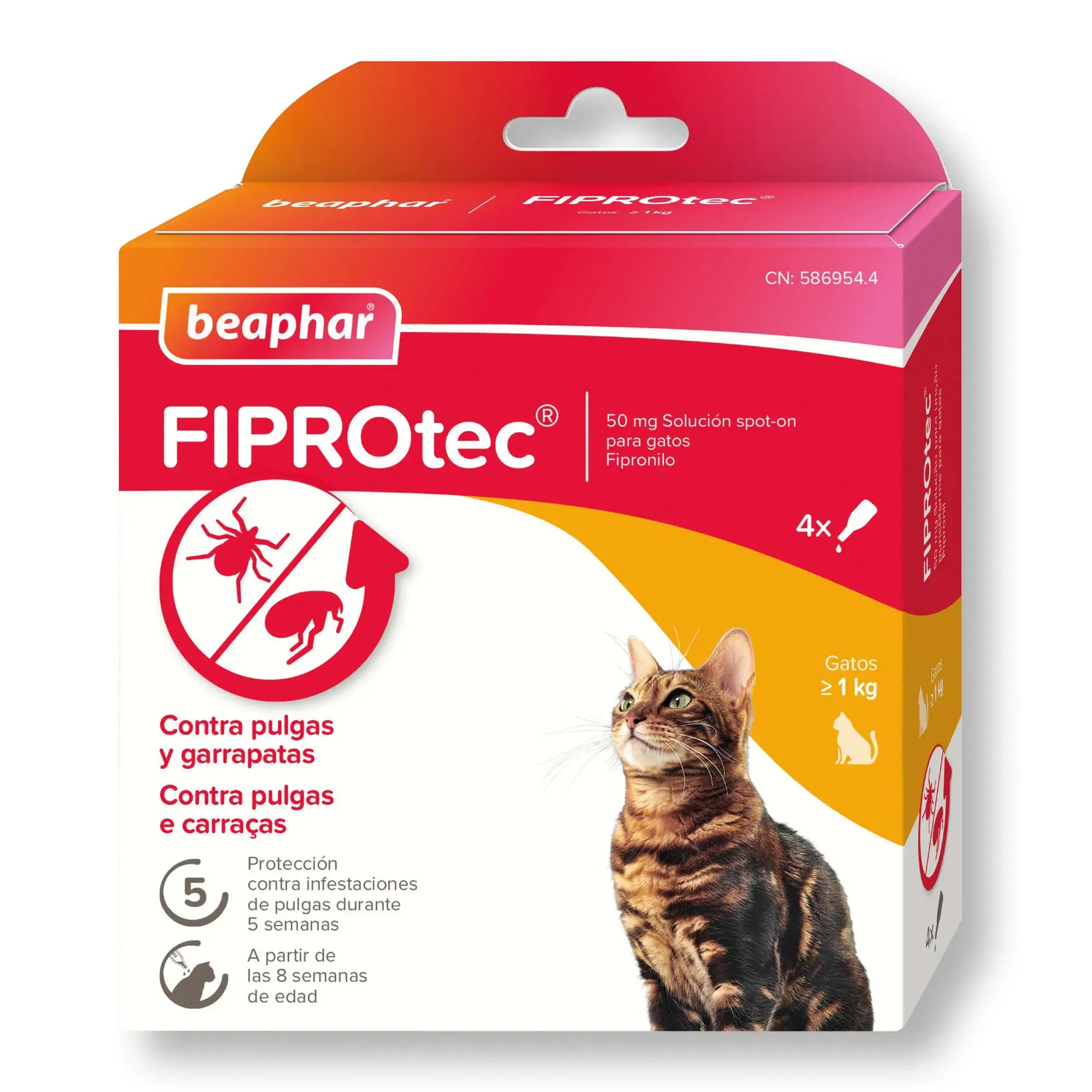 Beaphar Fiprotec Spot On pre mačky, 4 kvapky × 0,5 ml