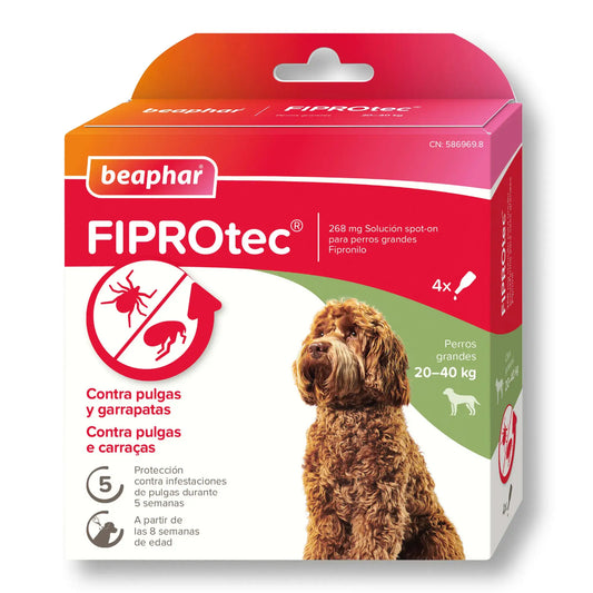 Beaphar Fiprotec Spot On pre veľké psy 20–40 kg, 4 kvapky × 2,68 ml