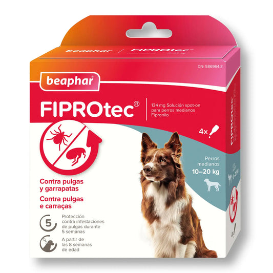 Beaphar Fiprotec Spot On pre psov, stredná váha 10–20 kg, 4 kvapky × 1,34 ml