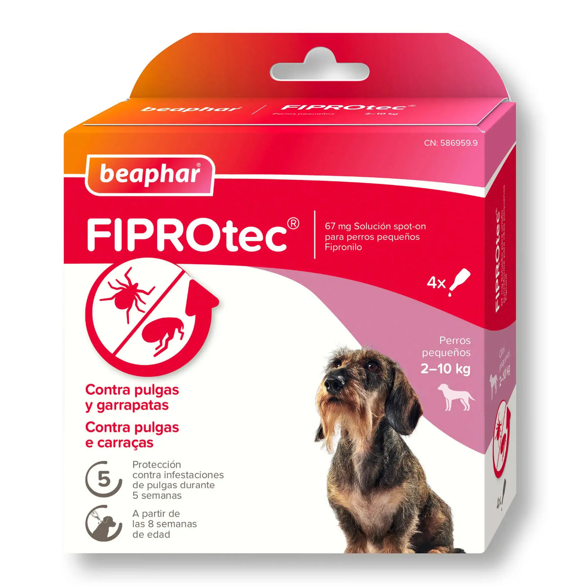 Beaphar Fiprotec Spot On pre malé psy 2–10 kg, 4 kvapky × 0,67 ml