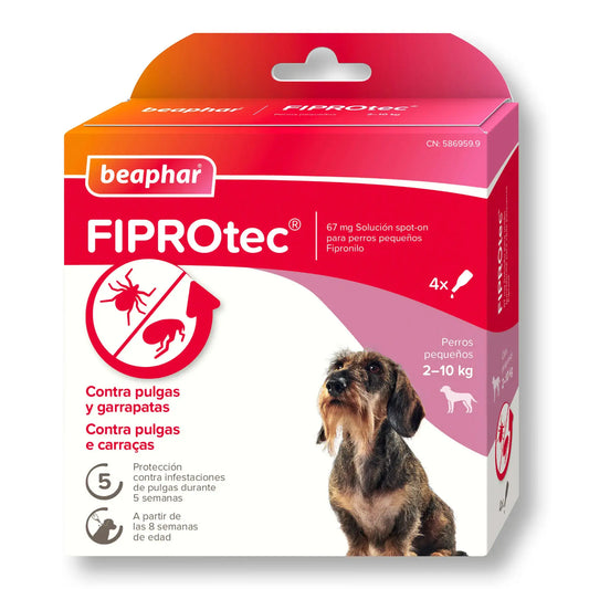 Beaphar Fiprotec Spot On pre malé psy 2–10 kg, 4 kvapky × 0,67 ml