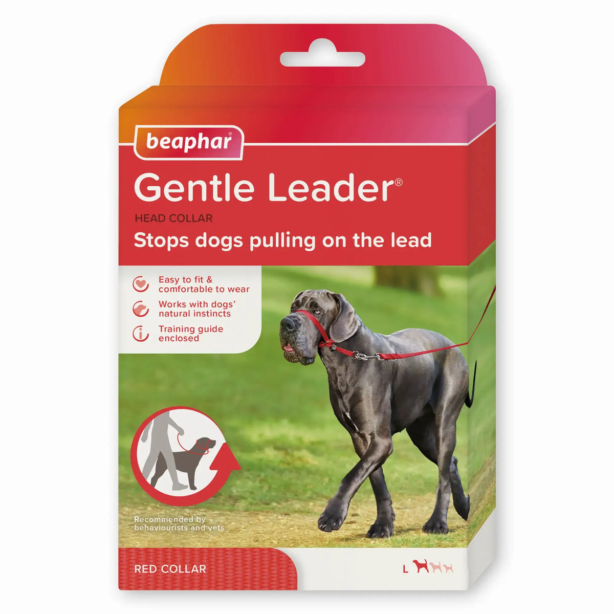 Beaphar Gentle Leader, veľkosť L, červená, 1 ks