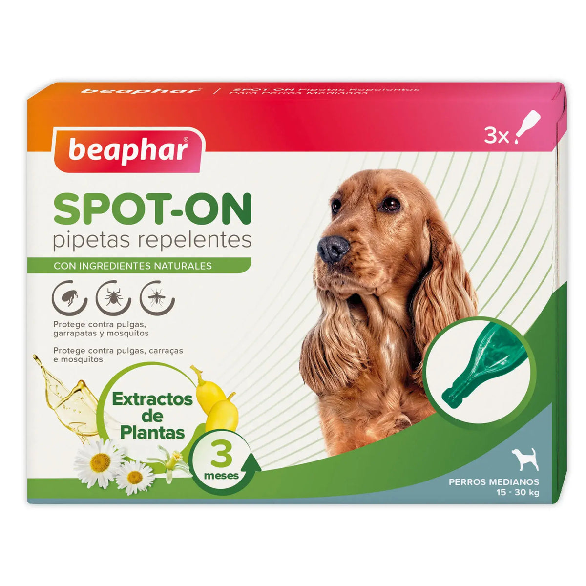 Beaphar – repelentné antiparazitické pipety pre psov, stredná veľkosť, 3 x 2 ml