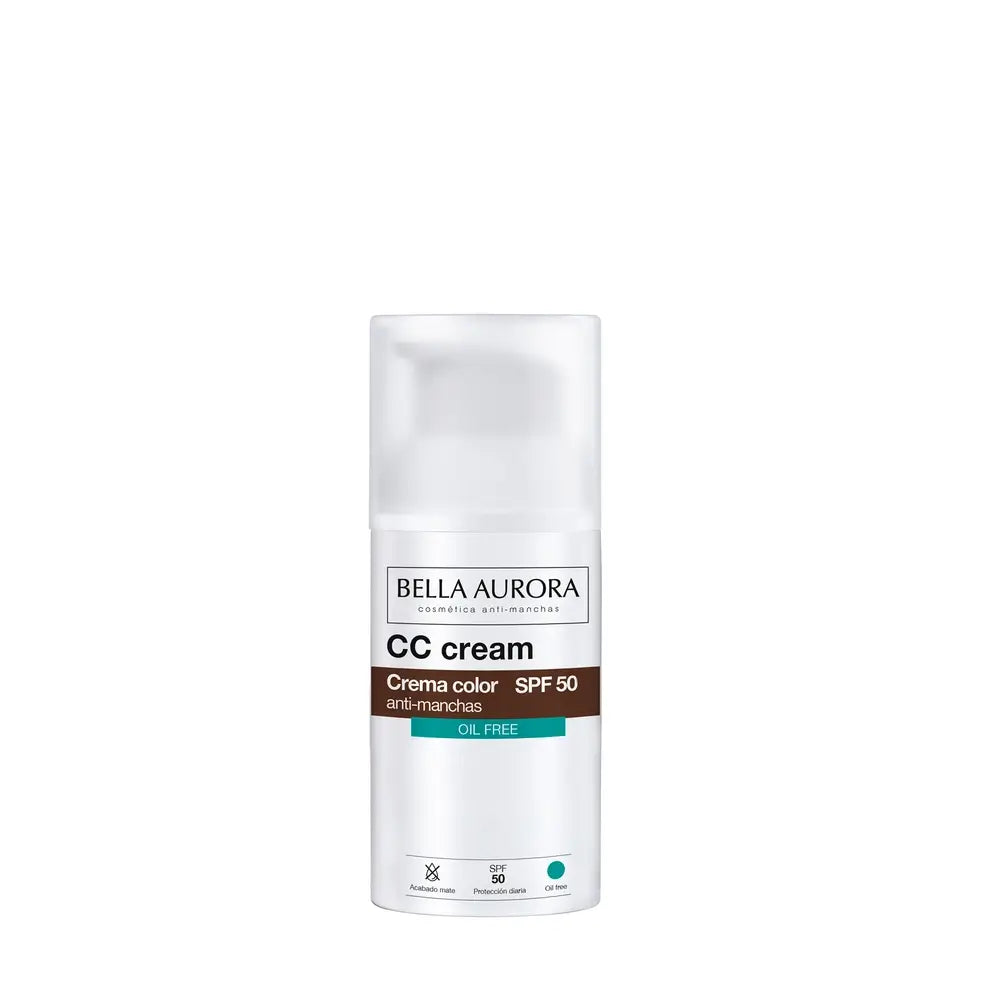 Bella Aurora  CC krém SPF 50+ bez obsahu oleja, 30 ml.