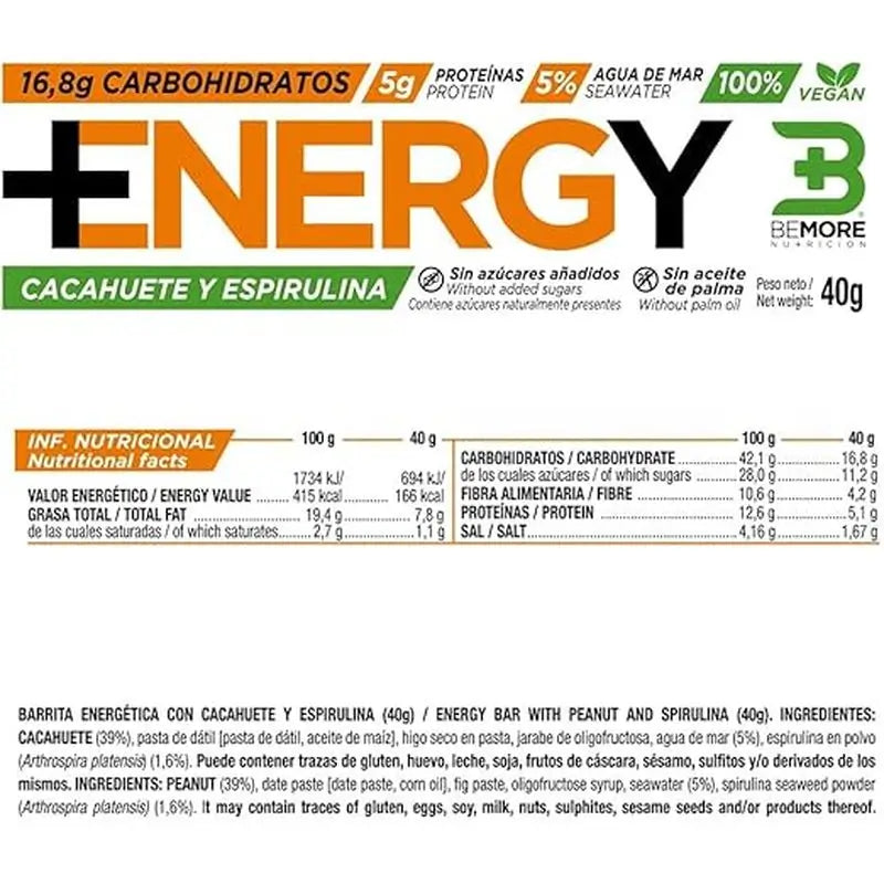 Bemore Nutrición Energetická tyčinka+ Energy s príchuťou kokosu a datlí, balenie 18 kusov