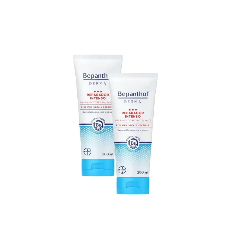 Bepanthol Derma Intenzívny regeneračný telový balzam na každodenné použitie, balenie 2 x 200 ml