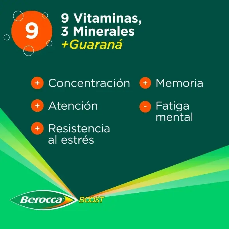 Berocca Boost – horčík, vitamíny a minerály s guaranou, 2x30 šumivých tabliet