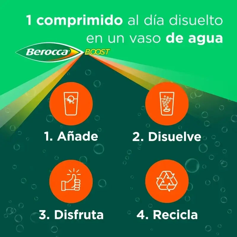 Berocca Boost – horčík, vitamíny a minerály s guaranou, 2x30 šumivých tabliet