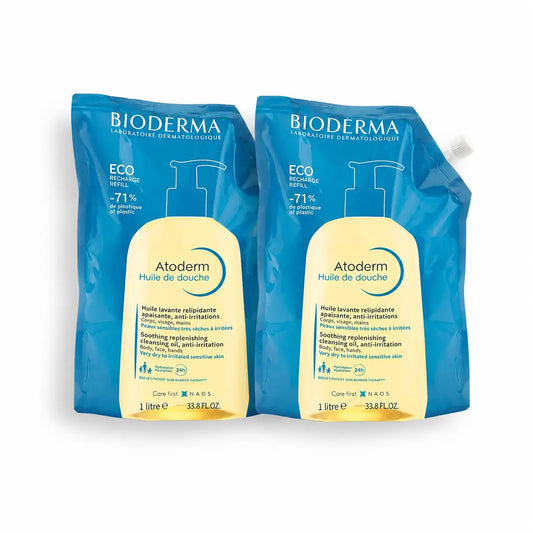 Bioderma Atoderm Sprchový olej Eco-Refill, 1 l, balenie po 2 ks