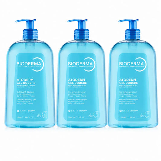 Bioderma Atoderm sprchový gél 1 liter, balenie po 3 kusoch