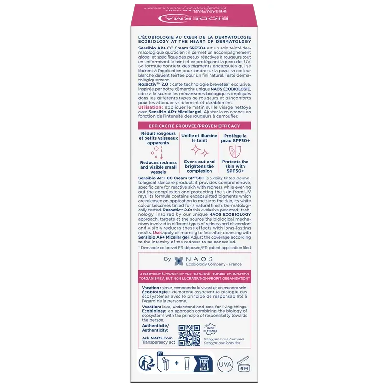 Bioderma Sensibio Ar+ Cc Cream SPF 50+, 40 ml