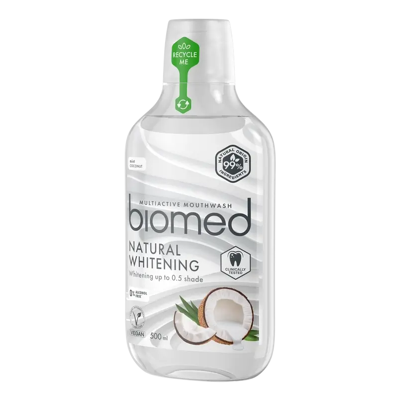 Biomed Natural Whitening ústna voda, 500 ml