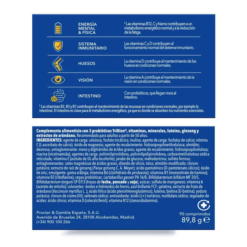 Bion3 Energy 50+ Multivitamíny, 90 tabliet