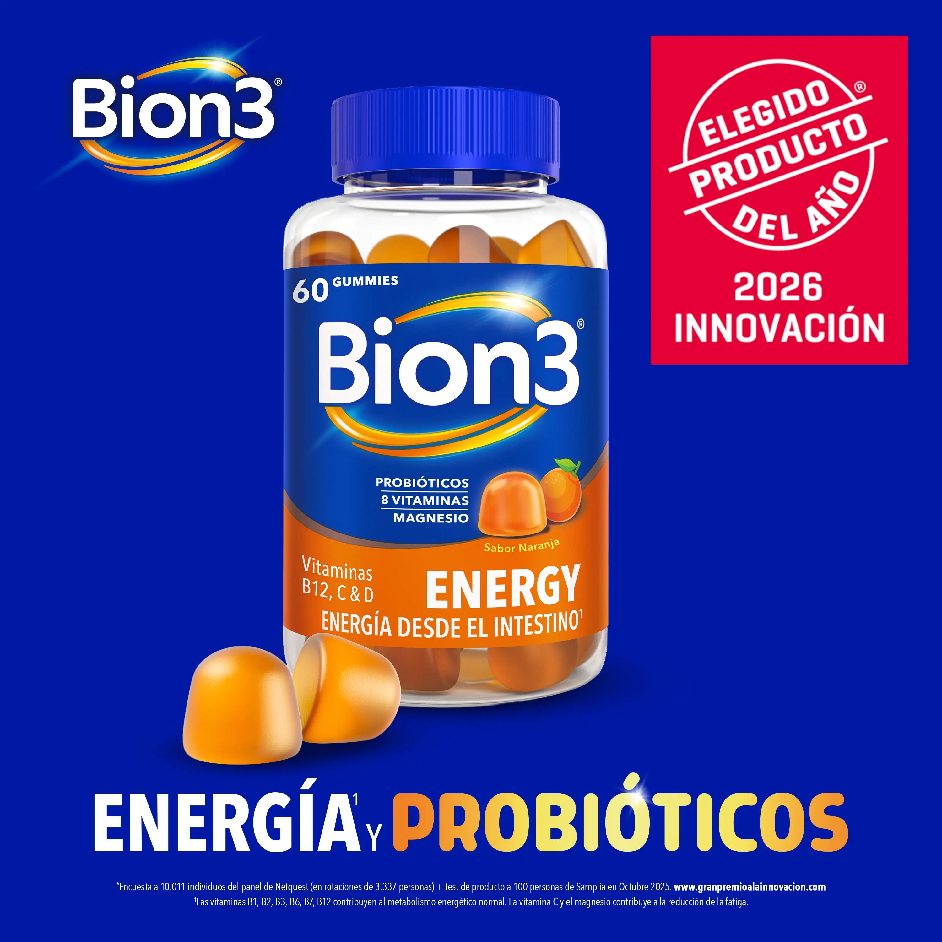 Bion3 Gummies Energy, vitamíny s probiotikami, vitamín B12, vitamín C, D a horčík