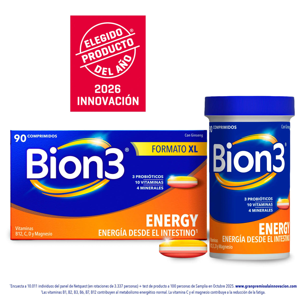 Bion3 Energy – multivitamínové tablety s probiotikami, vitamínom B12, C a horčíkom