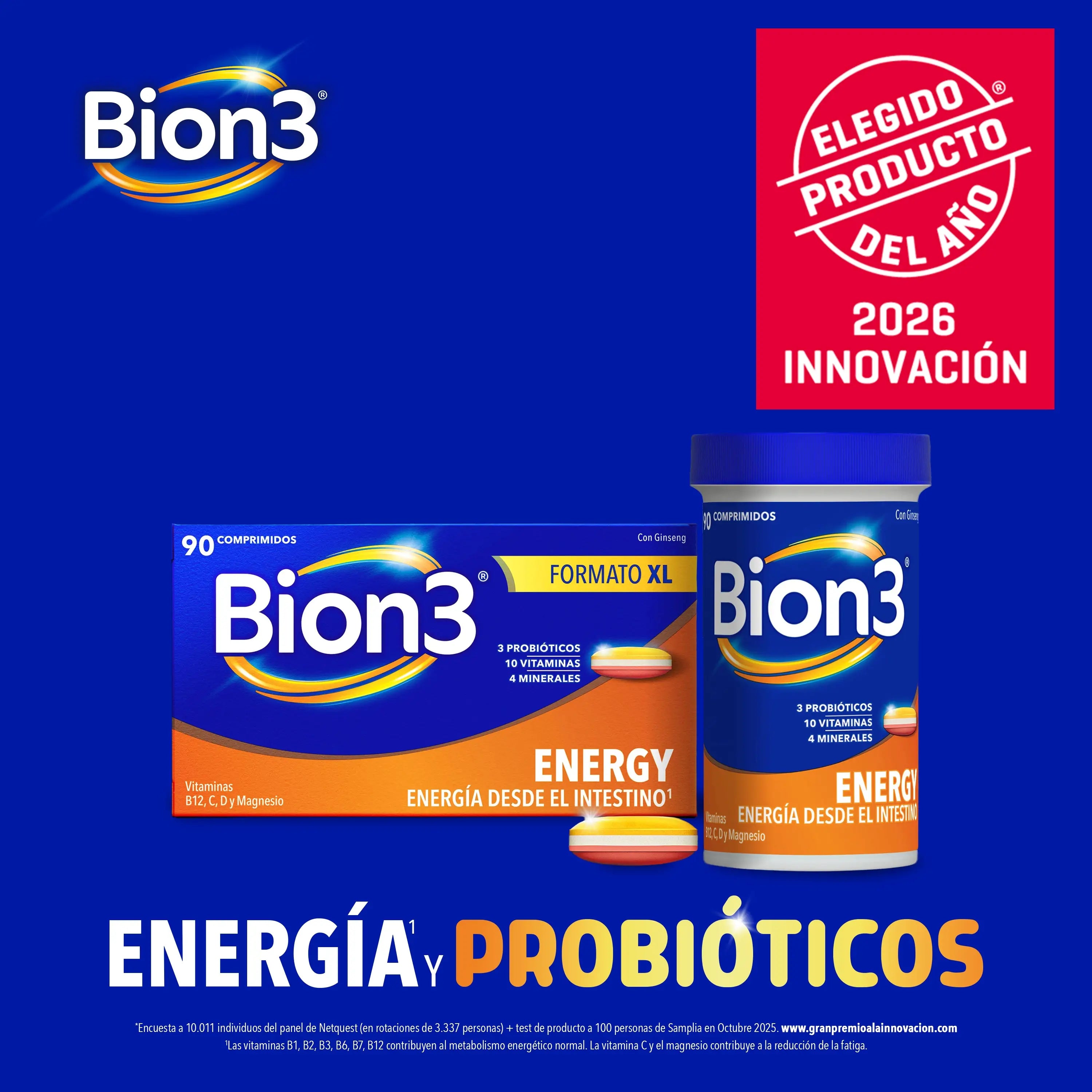 Bion3 Energy – multivitamínové tablety s probiotikami, vitamínom B12, C a horčíkom