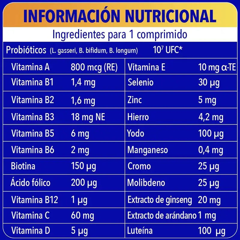 Bion3 Energy 50+ Multivitamíny s probiotikami, 120 tabliet