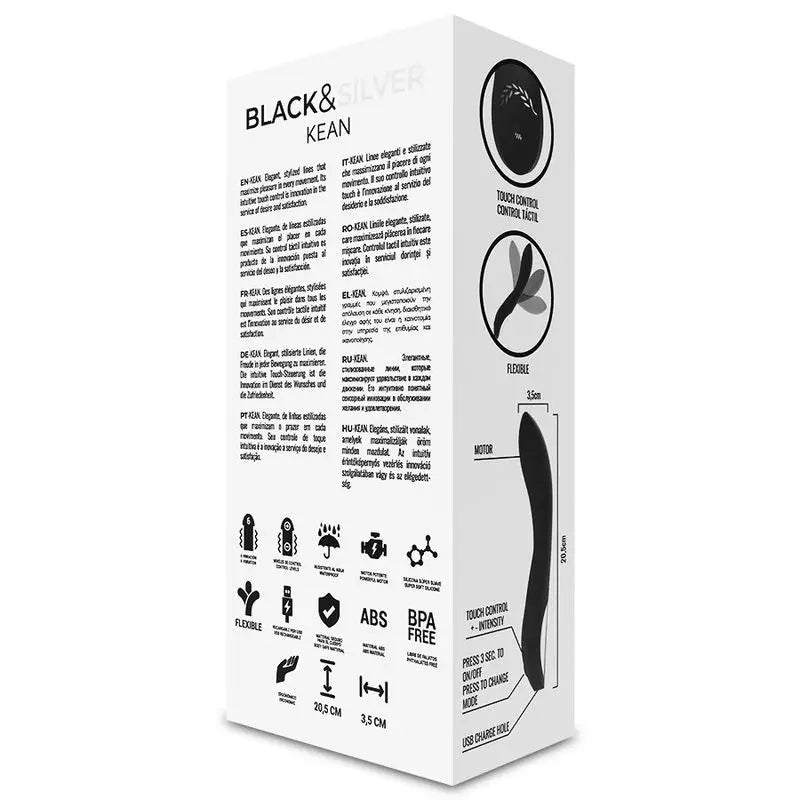 Black&Silver  Vibrátor Kean s dotykovým ovládaním