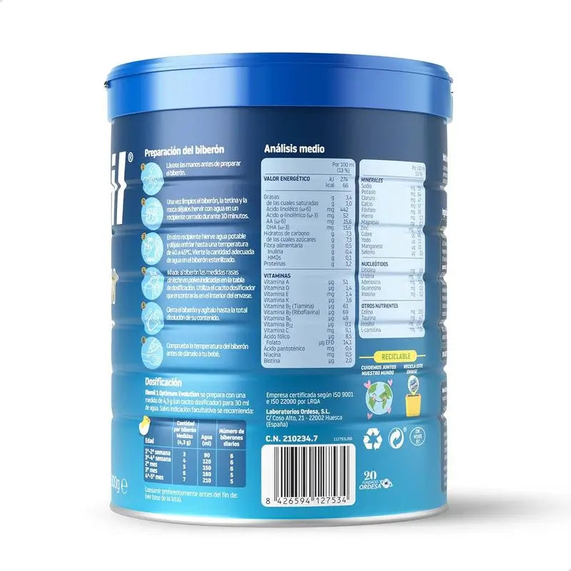 Blemil Optimum Evolution 1 – mlieko pre novorodencov, 800 g