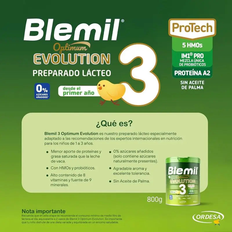 Blemil Optimum Evolution 3 – mlieko pre rastúce deti, 800 g