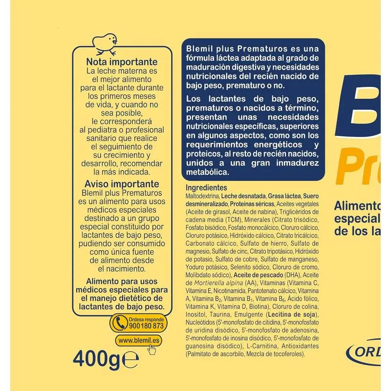 Blemil Plus pre predčasne narodené deti, 400 g