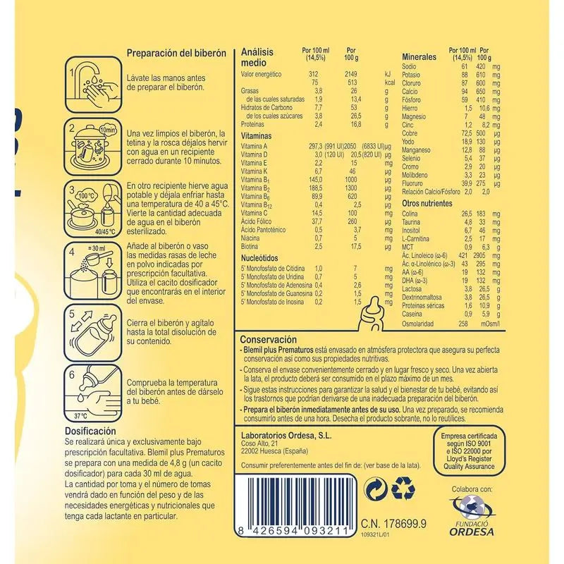 Blemil Plus pre predčasne narodené deti, 400 g