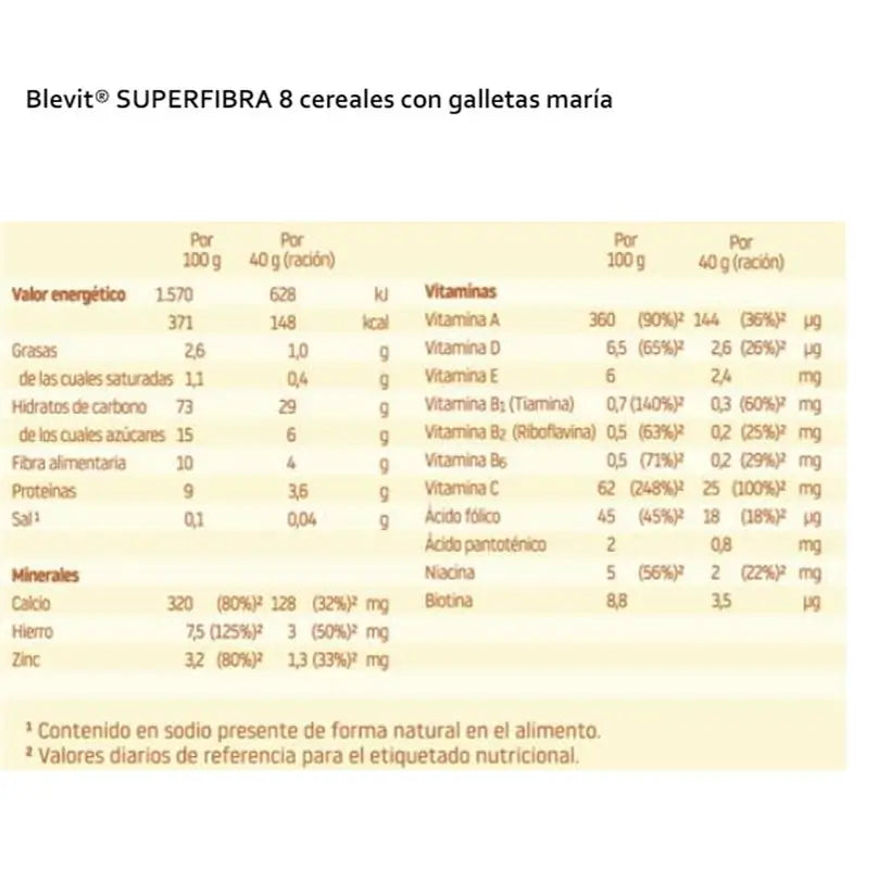 Blevit Detská výživa Superfibra 8 cereálií a sušienok, 500 g