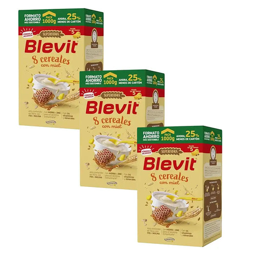 Blevit Detská výživa Superfibra – 8 druhov obilnín a med, 3 × 1000 g