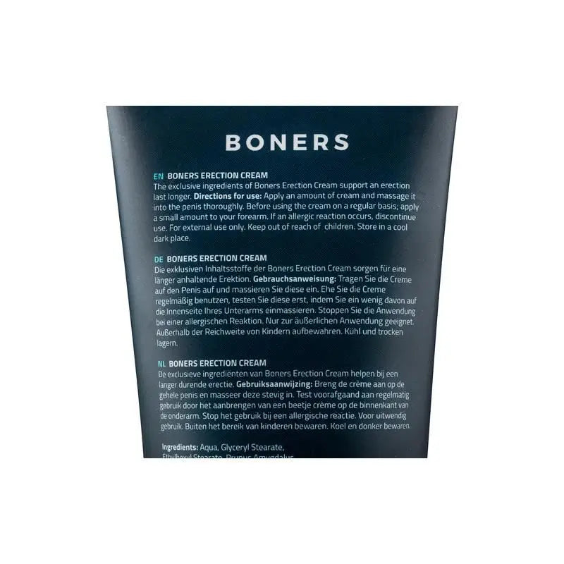 Boners Krém pre dlhšie trvajúce erekcie – 100 ml
