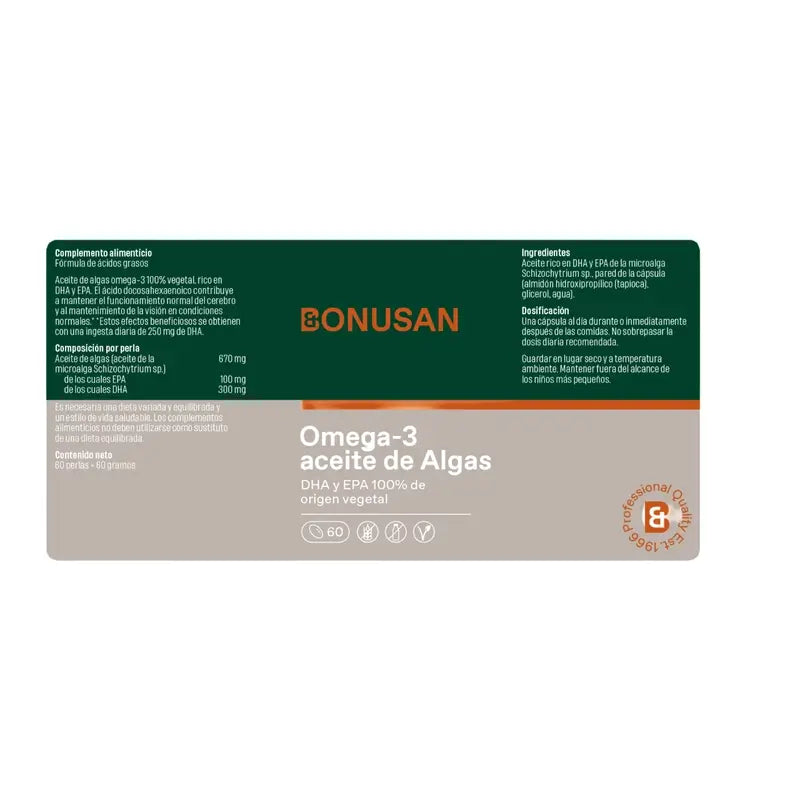 Bonusan Omega-3 olej z morských rias, 60 kapsúl